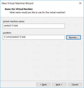 name vm and add iso